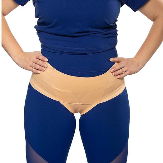Patented Women’s Pelvic Floor Orthotic Support Belt ― Uterus Pain Relief Girdle for Dropped Bladder, Vulvar Varicosities, Postpartum Recovery, SPD | High Waist - Beach Sand (XL)