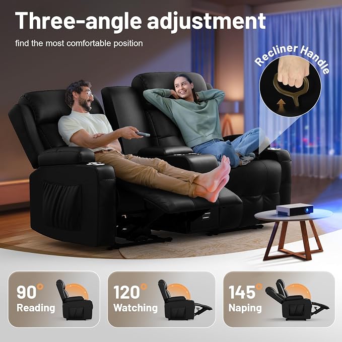 Loveseat Recliner Sofa, Home Theater Seating - Image 4