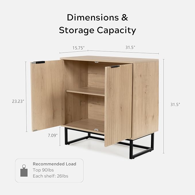 EYYTHUNG Fluted Cabinets with Storage Set of 3, Sideboard Buffet Cabinet with - Image 3