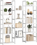 NUMENN Triple Column 5 Tier Bookshelf, Bookcase by NUMENN