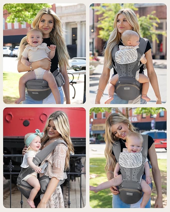 Baby Carrier Pro, MOMTORY Safety-Certified 6-in-1 Ultra Storage Baby Carrier Newborn to Toddler, Detachable Baby Holder Carrier with Hip Seat, Ergonomic Cozy Baby Front and Back Carrier for 7-50lbs