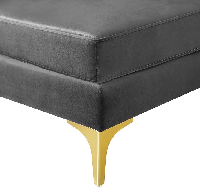 Modway EEI-3983-GRY Triumph Channel Tufted Performance Velvet Sectional Sofa - Image 5