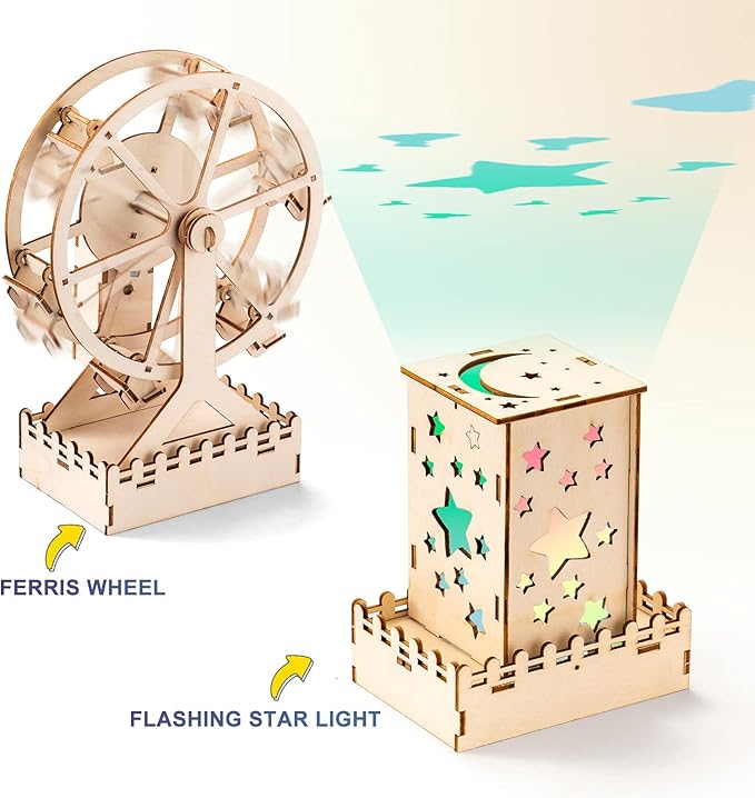 Yutin 5 Individual STEM Science Kits for Kids, Wood Arts and Craft Kits, STEM Toys for Boys Girls Age 8-12 5-7 8 10 12 13 14 Gift Idea, 3D Puzzles Building Engineering Model Set