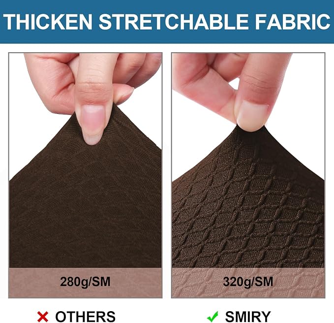 Smiry Waterproof Seat Covers for Dining Room Chairs Set of 8, Stretch Jacquard - Image 4