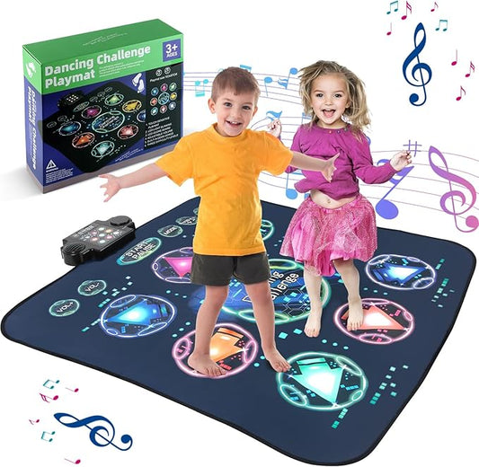 Dance Mat, Electronic Dance Mixer Rhythm Step PlayMat,Dance pad Game Toy for Girls Boys,Christmas/Festival/Birthday Gift for Kids, Built-in Music,24 Challenge Levels,Age 3-4 6 7 8 9 10 11 12+ Year Old
