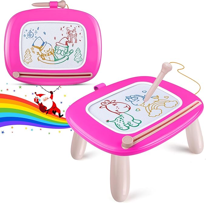 Smasiagon Toddler Girl Boy Toys,Magnetic Drawing Board for Toddlers 1-3,Early Learning Doodle Board Writing Painting Sketch Pad, Birthday Easter Valentines Day Gifts for Kids(Deep Pink)