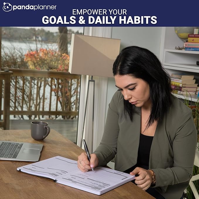 Panda Planner Pro Undated Daily Planner 2025-2026 with Hourly Schedule 8.5"x11" - To Do List Notepad, Daily Journal, Goal Planner, Habit Tracker, Gratitude Journal - Home/Office Supplies - Purple