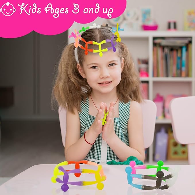 MAGMEN Enhanced Grip Magnetic Fidget Toy Figures for Kids 3-8 & Toddlers| 5 Piece Opaque Color Multipurpose MagnetSet for Travel, Road Trip, Office & Stocking Stuffer Gifts.