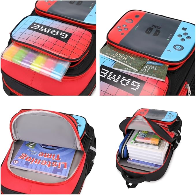 Boys Backpack 3d Cartoon GameBag for Children Teens School Backpacks for Waterproof Kids Backpack 17″Travel Backpacks (GAME)