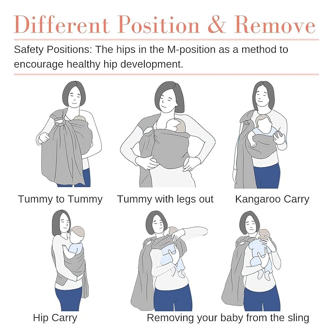 Ring Sling Baby Carrier, Soft Linen Cotton Baby Sling Carrier Newborn to Toddler, Baby Wrap Carrier for Plus Size Parents, Perfect Shower Gift, Green