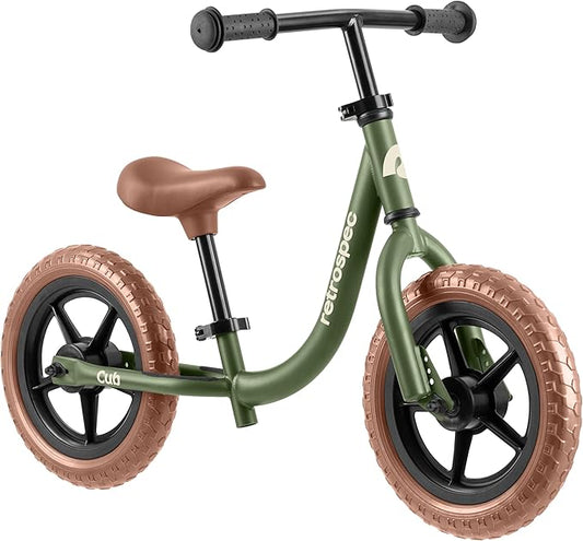 Retrospec Cub Toddler 12" Balance Bike, 18 Months - 3 Years Old, No Pedal Beginner Kids Bicycle for Girls & Boys, Flat-Free Tires, Adjustable Seat, & Durable Frame
