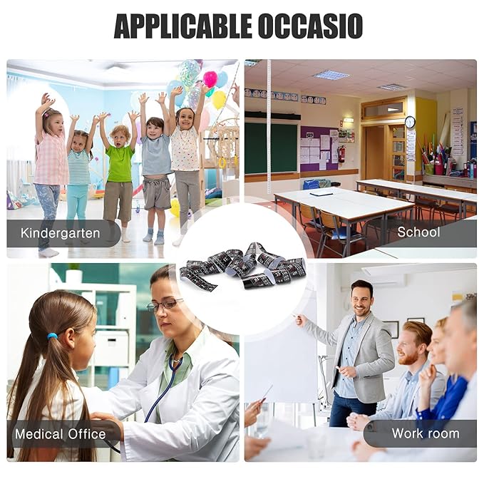 Tatuo Growth Chart Wall Labels Height Indicator Tape Ruler Growth Chart Decor Height Indicator Adhesive Ruler for Home Room Measuring (Black)