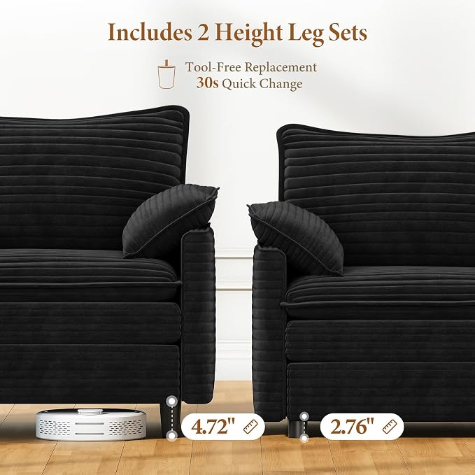 Vesgantti 108" Sectional Sleeper Sofa, 6-Seater Oversized Modular Cloud Couch - Image 3