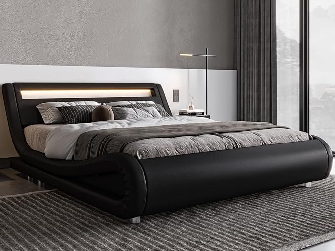 Allewie Full Size LED Platform Bed Frame - Image 3