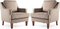 VINGLI Brown Accent Chairs Set of 2, Mid Century Modern Chairs, Upholstered by VINGLI