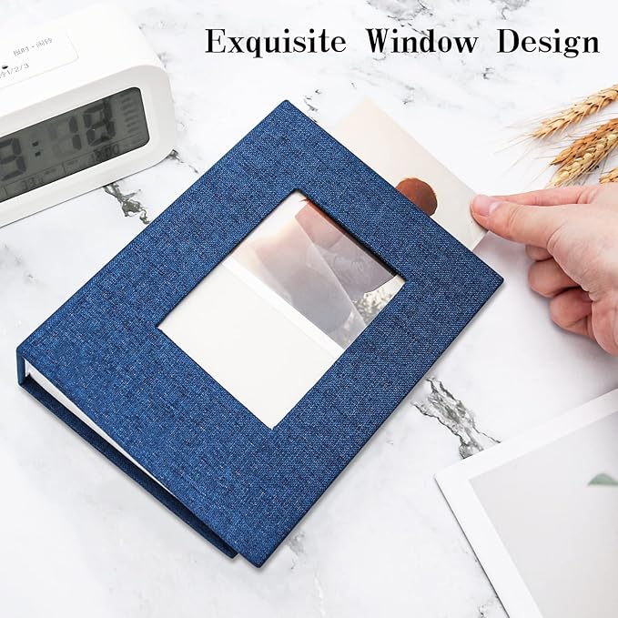 Vienrose Photo Album 4x6 100 Pages Photos Linen Cover Picture Book with Front Window for Baby Wedding Children