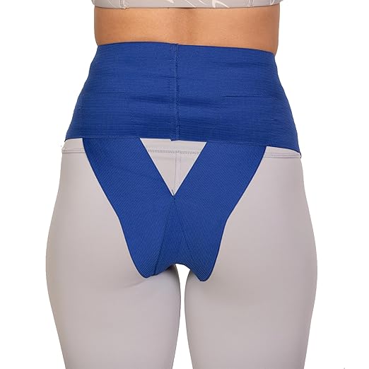 Patented Women’s Pelvic Floor Orthotic Support Belt ― Uterus Pain Relief Girdle for Dropped Bladder, Vulvar Varicosities, Postpartum Recovery, SPD | High Waist - Sapphire Blue (M)