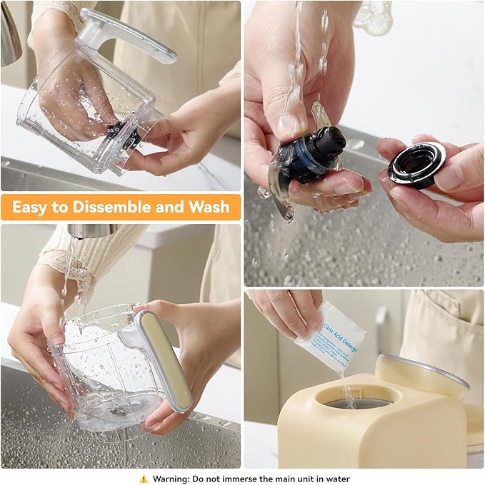 Chefhandy Baby Food Maker, Steamer & Blender with Stainless Steel Basket, Puree Maker with Auto/Manual Blend, Bottle Warmer & Sterili-zer, Safe & Easy-to-Clean Compact Baby Food Processor (Yellow)