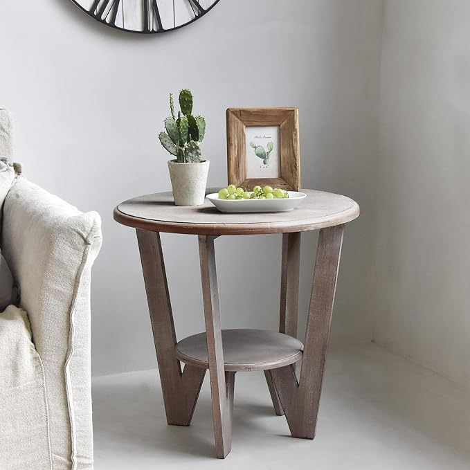 Set of 2 Rustic Farmhouse end Table - Image 10