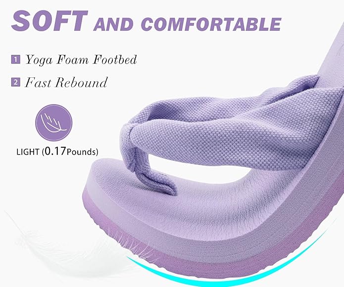 KuaiLu Flip Flops for Women with Arch Support Yoga Mat Comfortable Summer Beach Walking Thong Cushion Sandals Slip On Indoor Outdoor