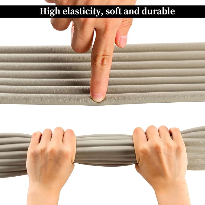 Corner Protector for Baby, Widen Edge Protector with Adhesive Backing, Baby Proofing Edge Corner Protectors Self Adhesive Furniture Corner Guard Bumper for Table, Desk, Fireplace (Gray, 16.4ft)