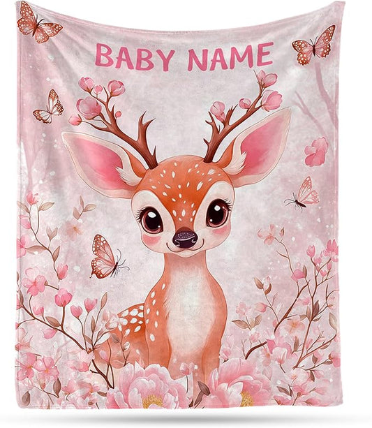 Ship Next Day, Personalized Baby Blanket – Printed in USA, Custom Baby Blanket for Boys & Girls, Baby Blanket with Name, Baby Shower, Easter, Christmas, Birthday Newborn & Toddler Gifts, Baby Gifts