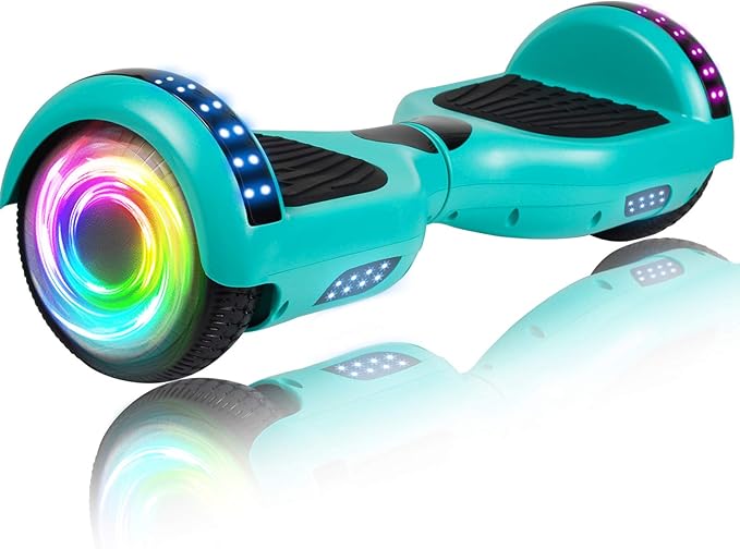 SISIGAD Scooters for Kids Ages 6-12, with Built-in Bluetooth Speaker and 6.5" Colorful Lights Wheels, Safety Certified Self Balancing Scooter Gift for Kids