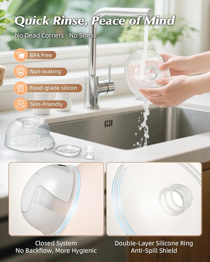 Hands Free Breast Pump, Wearable Breastfeeding Pump with 320mmHg Strong Suction, 19 Adjustable Levels & 4 Modes, Ultra-Quiet, Leak-Proof Design Portable Breast Pumps Electric (White, 2 Pack)