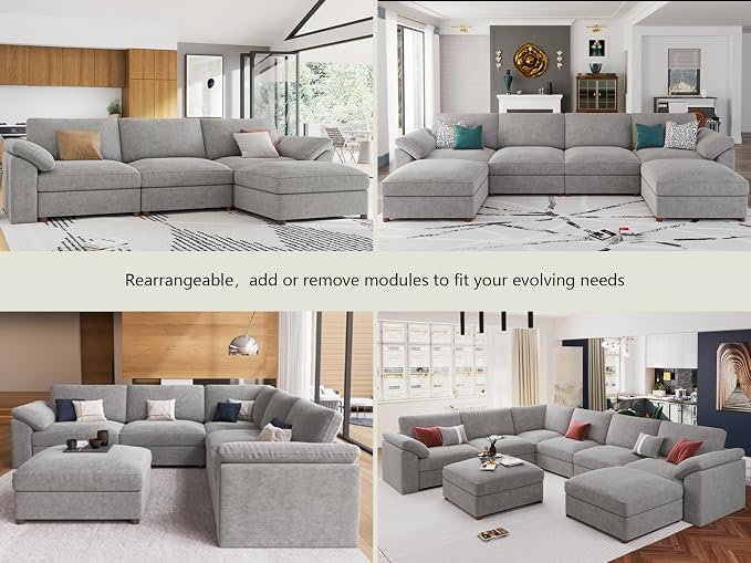 EASE MOOSE Oversized L Shape Sectional Couch, Extra Large Deep seat Gray - Image 6