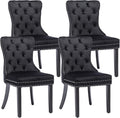 KCC Velvet Dining Chairs Set of 4, Upholstered High-end Tufted Dining Room Chair by KCC