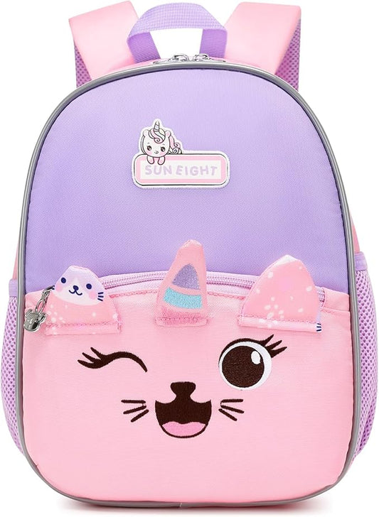 Toddler Backpack with Pink Unicorn Design, Adjustable Shoulder Straps, and Front Pocket, Perfect for Boys and Girls Aged 1-6