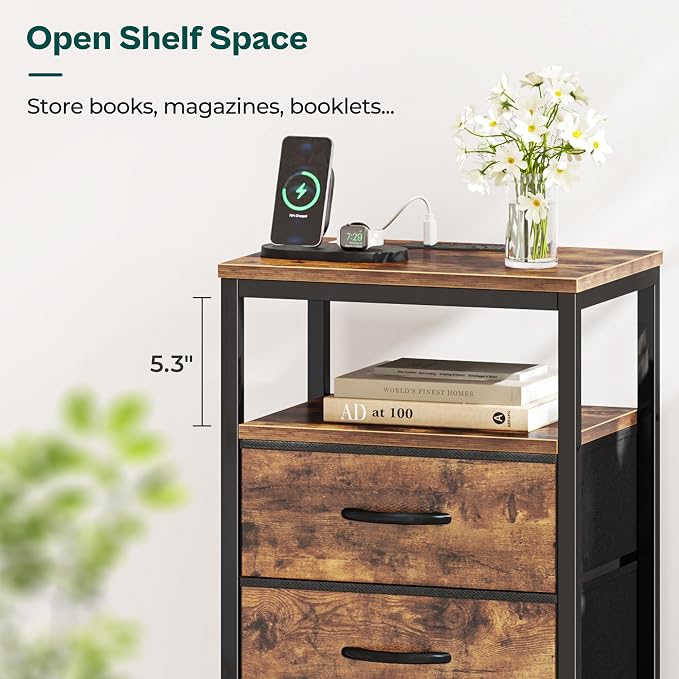 Huuger Nightstands Set of 2, 27.6 Inch End Tables - Image 3