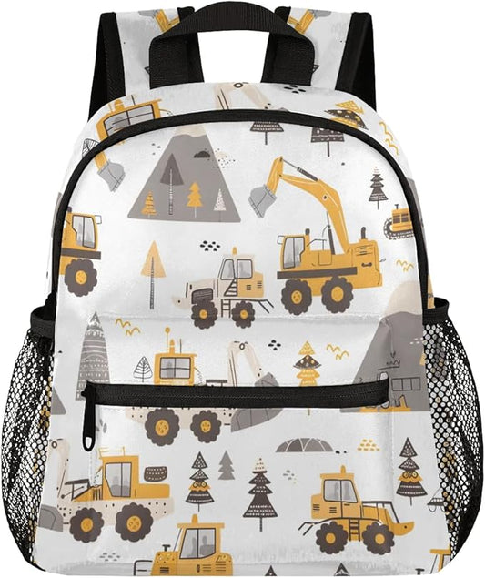 Toddler Backpack for Boys Girls - 12 Inch Cartoon Excavator Kids Backpack Preschool Kindergarten Backpack Lightweight Waterproof Schoolbag Book Bag for School