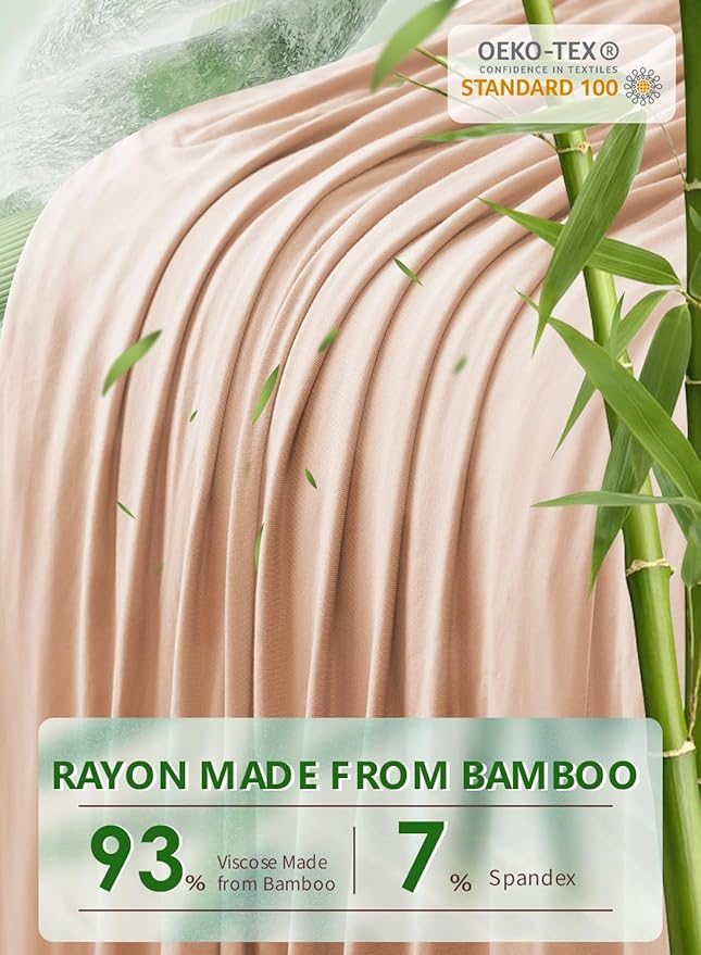 Meiz Pregnancy Pillows, Pregnancy Pillows for Sleeping Cooling, U Shaped Full Body Pillow for Adult, Rayon Cover from Bamboo, Light Apricot