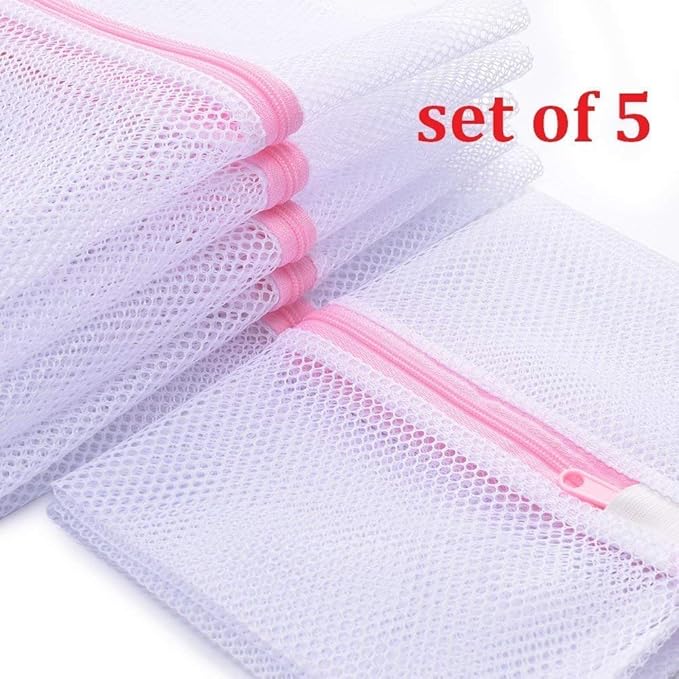 Mesh Laundry Bag, Kasiria 5 Pcs Washing Bags- for Laundry,Blouse, Hosiery, Stocking, Underwear, Bra and Lingerie, Travel Laundry Bag (X-Large)