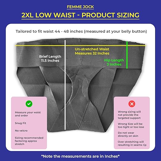 Women's Pelvic Support Belt ― Uterus Girdle for Prolapsed Bladder | Postpartum Recovery | Pain Relief | Low Waist - BLACK - XXL