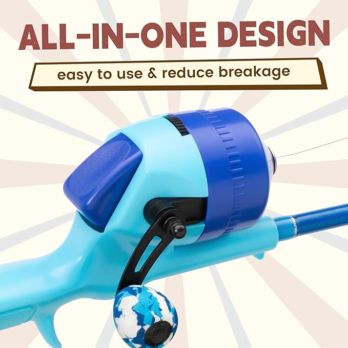 Kids Fishing Pole, Telescopic Fishing Rod, Toddler Collapsible Fishing Rod and Reel Combo with Tackle Box, Fishing Line, Bobber, and Soft Lures for Boy, Girl, Youth, Beginner, Over 4 Years Old