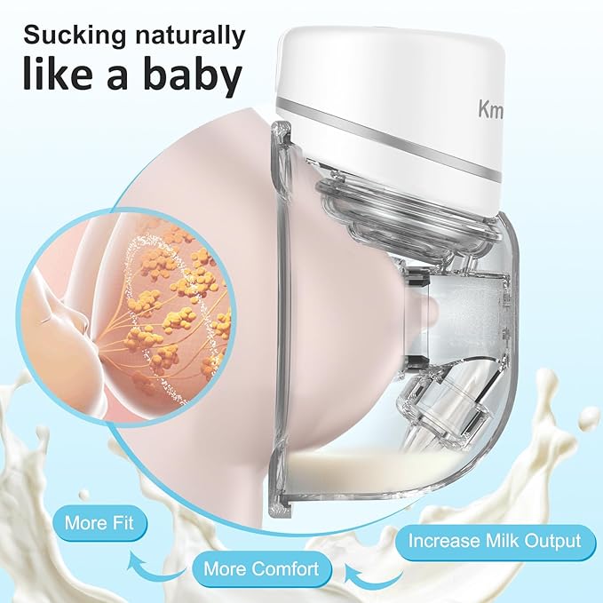 Wearable Breast Pump, Hands Free Breast Pump, Portable Electric Pump with LED Display, Ultra-Quiet and Pain Free- 4 Modes & 12 Levels, 24mm Flange, 2 PackPack