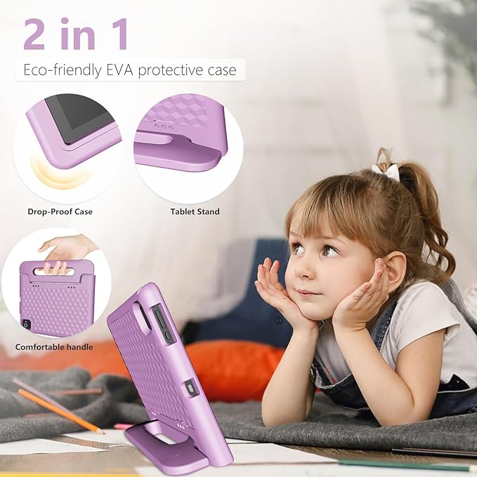 Tablet for Kids 10.1 inch Android 14, 8GB+64GB(TF 1TB) 6000mAh Kids Tablet WiFi6 Parental Control,Face Unlock, 1280 * 800 HD Screen