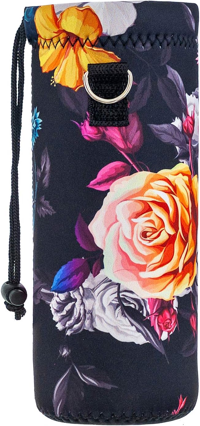 Neoprene Water Bottle Carrier Bag with Adjustable Shoulder Strap for Men Women Walking Hiking,Portable Insulated Holder Case for Stainless Steel/Glass/Plastic Bottles