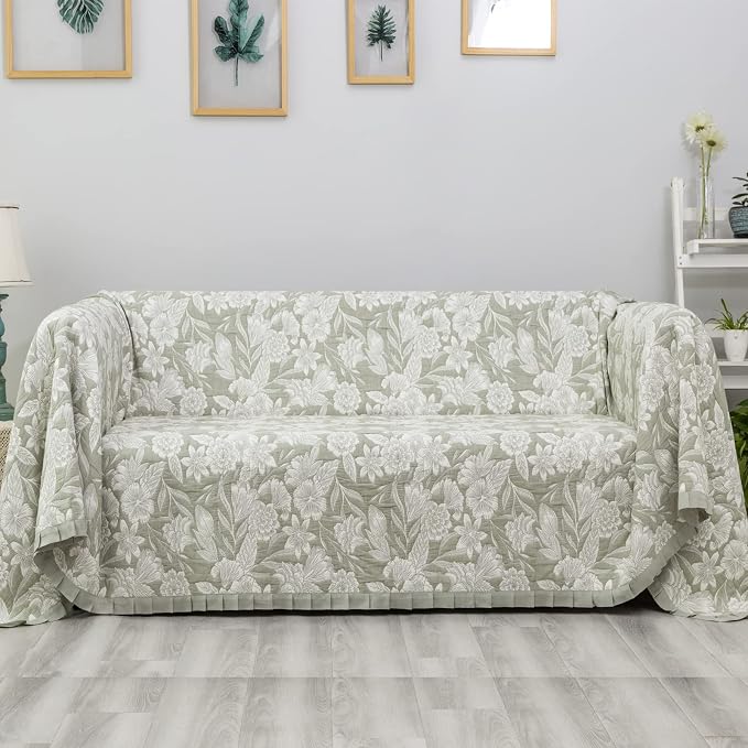 GLORY SEASON Sofa Cover Luxury Jacquard Stylish Embroidery Ruffle, Vintage Sofa - Image 9