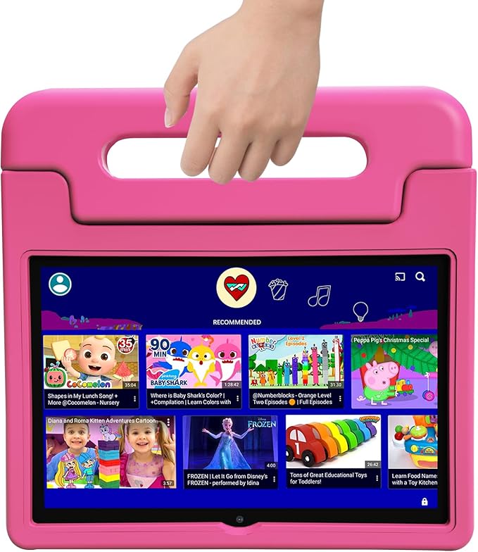 Tablet for Kids, 10 Inch Kids Tablet Android, 64GB, Octa-Core, WiFi 6, Big Battery, Google Kids Space, Parental Control 1280 * 800 HD Display Pink