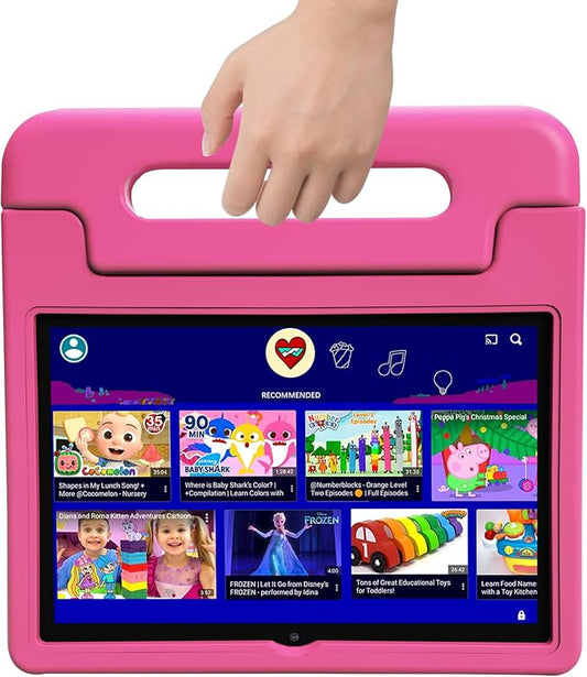 Tablet for Kids, 10 Inch Kids Tablet Android, 64GB, Octa-Core, WiFi 6, Big Battery, Google Kids Space, Parental Control 1280 * 800 HD Display Pink