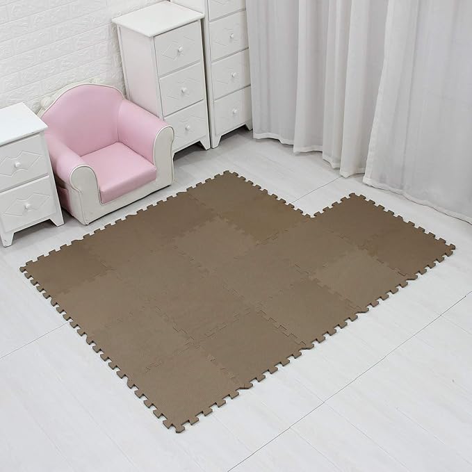 MQIAOHAM® 18 Pieces Puzzle Play Mats, Soft Baby Play Mat, Kids Interlocking Foam Floor Tiles, Toddlers Carpet Playmats G301018-106