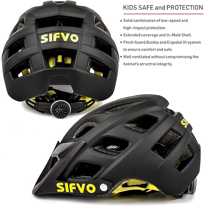 Kids Bike Helmet, SIFVO Kids Helmet 8+ Boys and Girls Bike Helmet with Cool Visor, Bike Helmets for Kids, Youth Bike Helmet Kids Mountain Bike Helmet Lightweight and Sturdy【55-58cm】