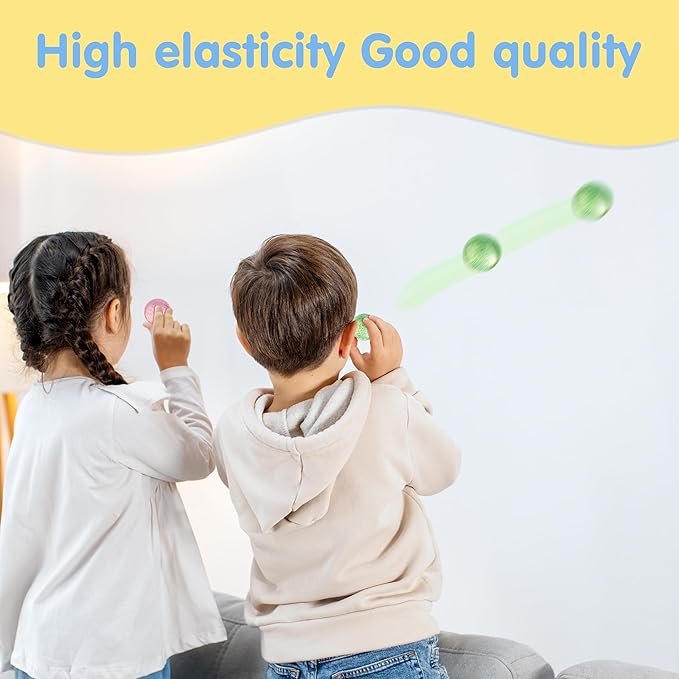 JOYIN 24 PCS Glitter Bouncy Balls, 6 Styles 32mm Assorted Bouncy Balls Bulk with Storage Bag, Bounce Toys for Kids Party Favors Birthdays Gifts Goodie Bags Stuffers Carnival Prizes