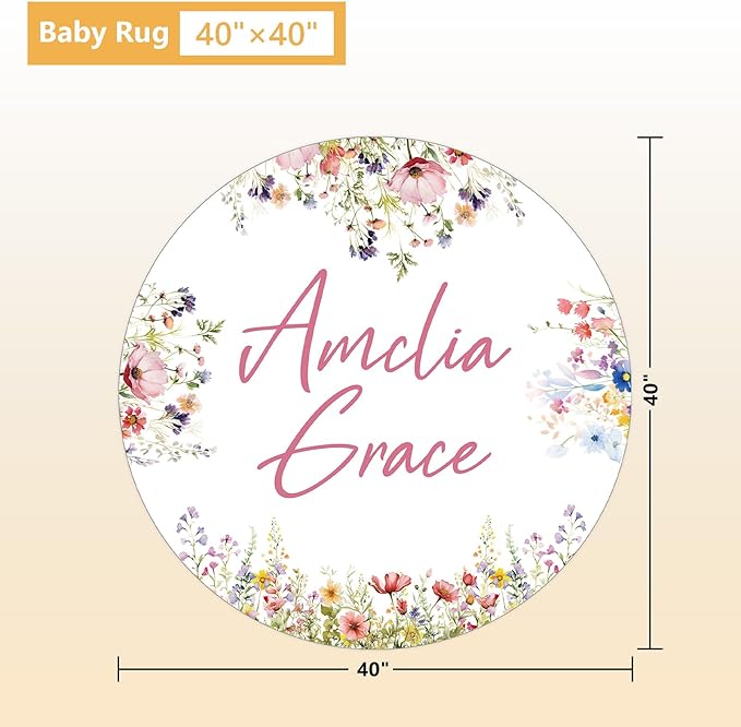 Custom Crib Bedding Set - 5 Pcs Customized Baby Crib Set with Name - Soft Double Layer Flower Nursery Baby Bedding Set for Girls Boys - Personalized for Infants Toddlers