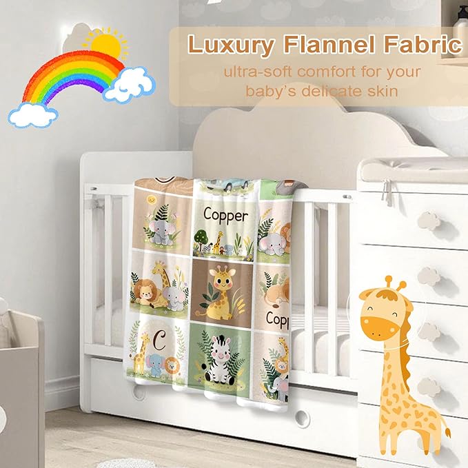 Ship Next Day, Personalized Baby Blanket – Printed in USA, Custom Baby Blanket for Boys & Girls, Baby Blanket with Name, Baby Shower, Easter, Christmas, Birthday Newborn & Toddler Gifts, Baby Gifts