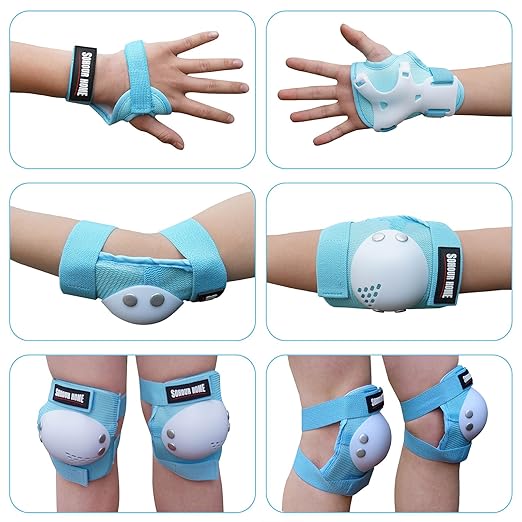Youth/Kids Knee Pads Elbow Pads Wrist Guards Protective Gear Set for 3-15 Years Child Roller Skates, Skateboard, Cycling, Inline Skating, BMX Bike, Balance Bike, Scooter Riding and Other Outdoor Sports