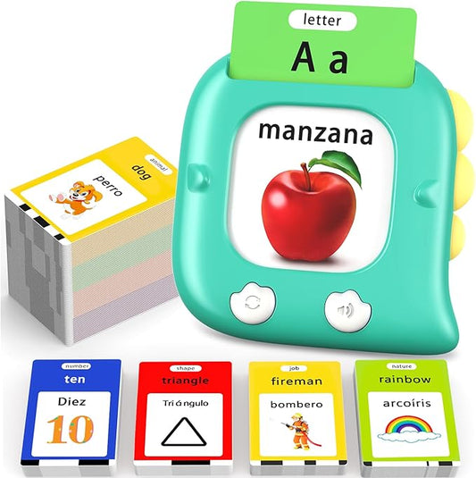 Kidzdo Talking Flashcards for Toddlers, 520 Bilingual English Sight Words Educational Learning Toy, Birthday Xmas Gift for Kids 2-6, Pocket Speech Therapy Toys